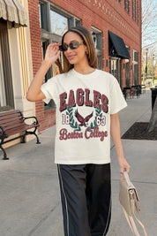 BOSTON COLLEGE EAGLES RAISED ON VICTORY CLASSIC FIT COTTON BLEND CREWNECK TEE