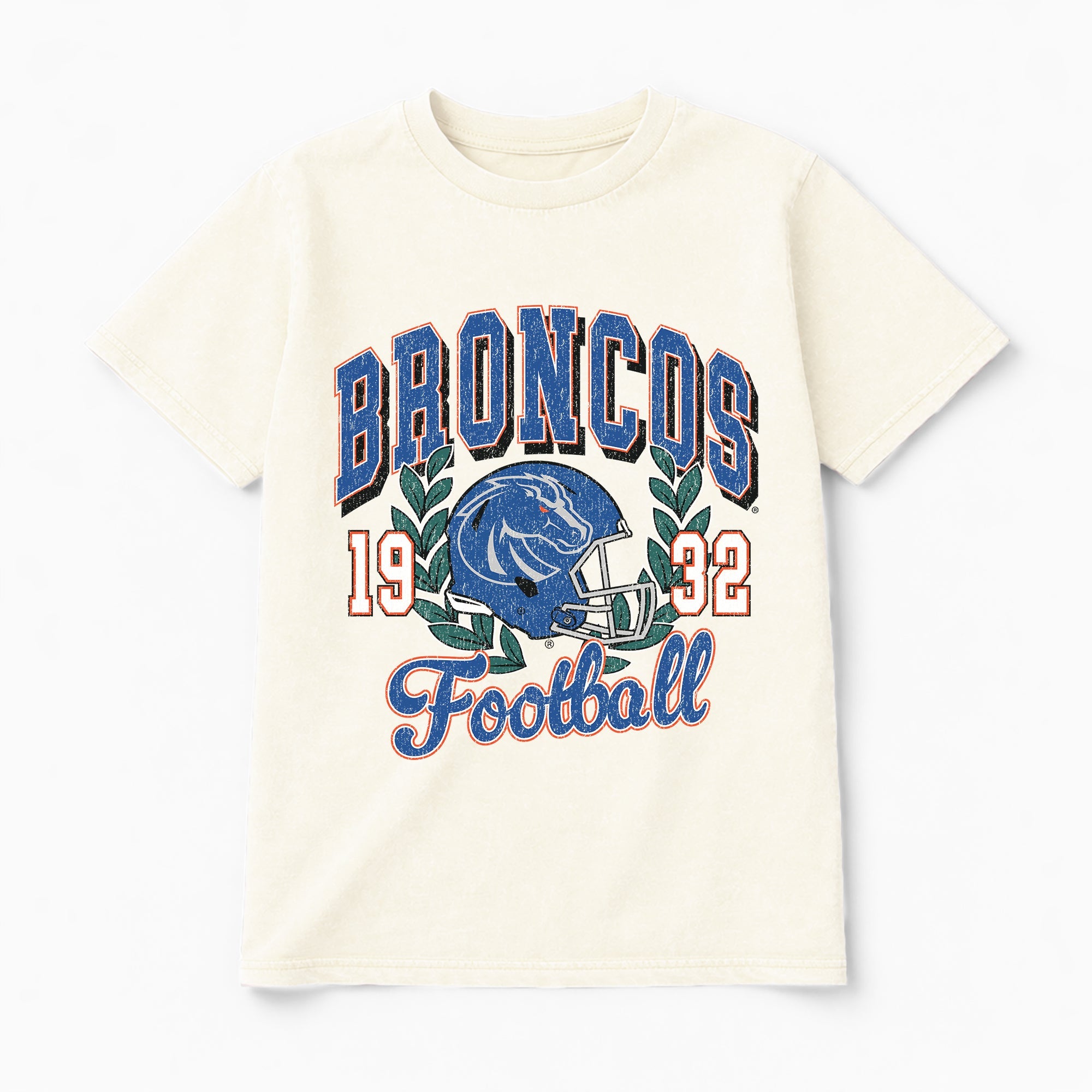 BOISE STATE BRONCOS RAISED ON VICTORY CLASSIC FIT COTTON BLEND CREWNECK TEE