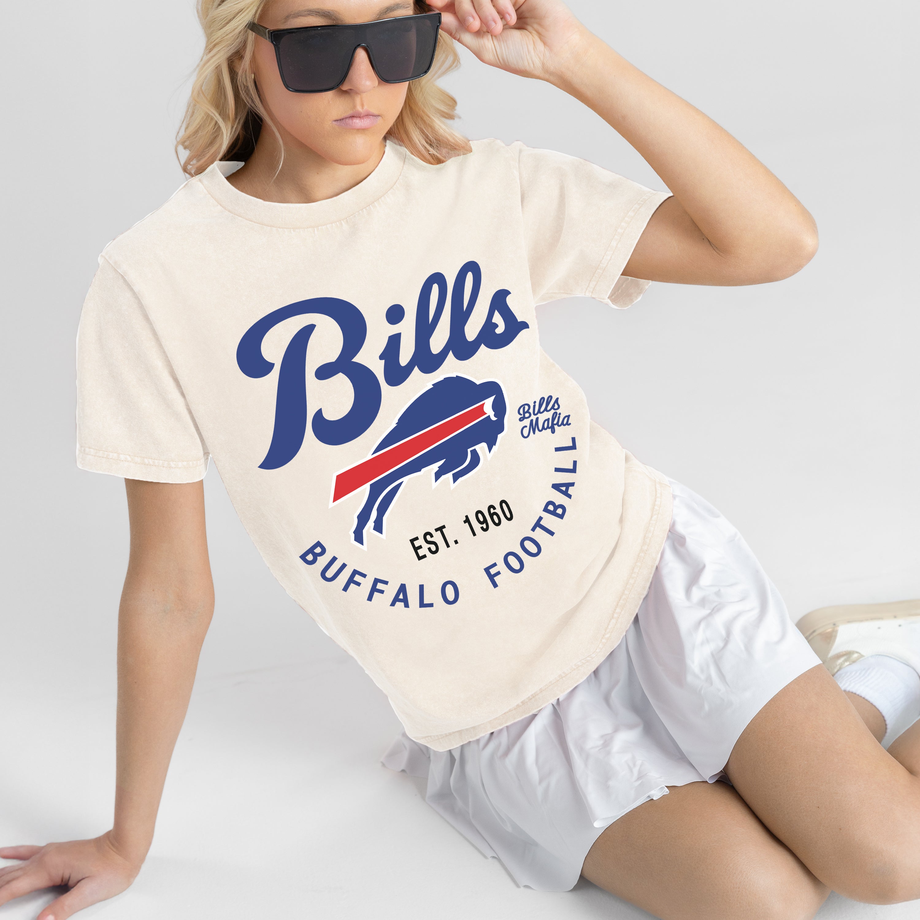 BUFFALO BILLS YOU KNOW OUR NAME CLASSIC FIT COTTON BLEND CREWNECK TEE