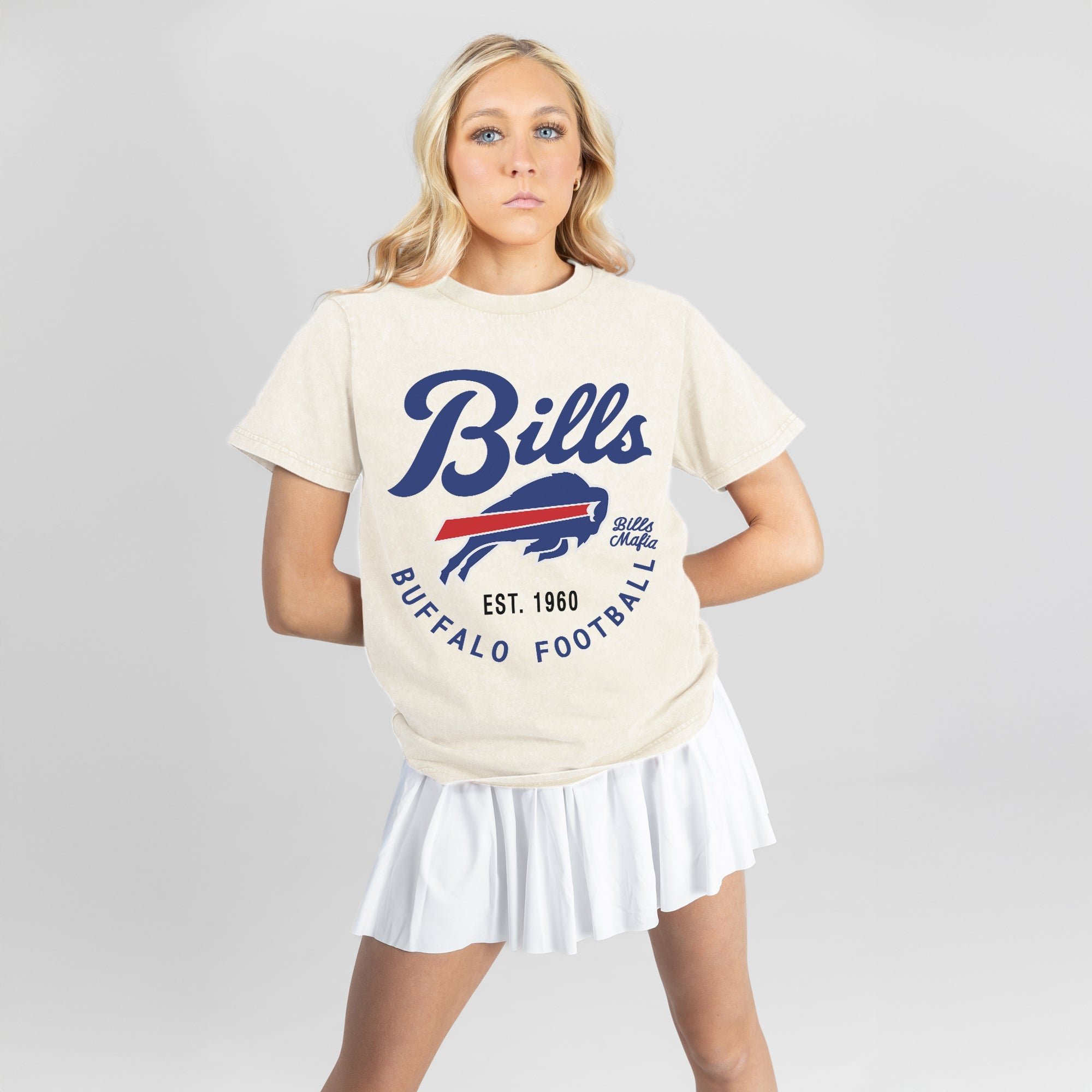 BUFFALO BILLS YOU KNOW OUR NAME CLASSIC FIT COTTON BLEND CREWNECK TEE