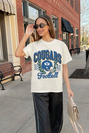 BYU COUGARS RAISED ON VICTORY CLASSIC FIT COTTON BLEND CREWNECK TEE