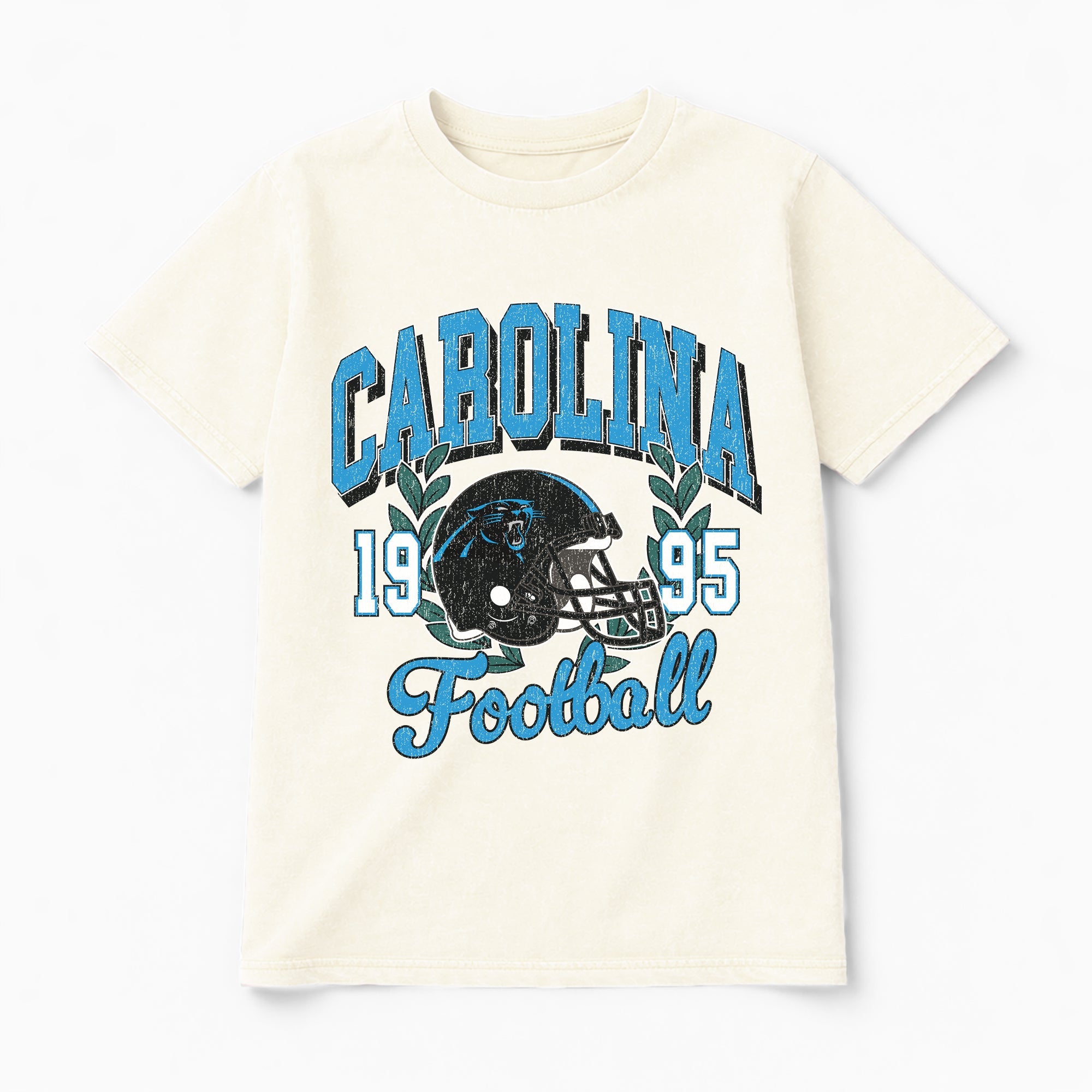 CAROLINA PANTHERS RAISED ON VICTORY CLASSIC FIT COTTON BLEND CREWNECK TEE