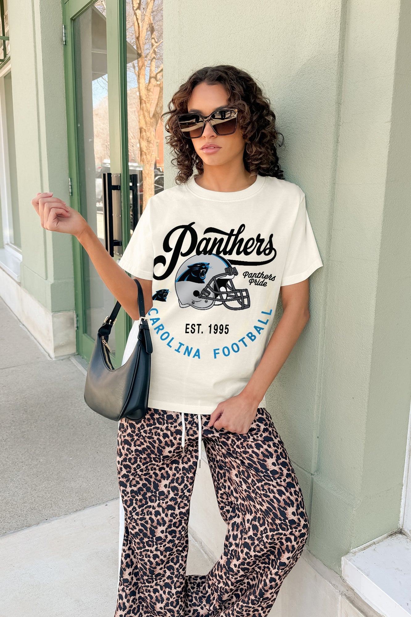CAROLINA PANTHERS YOU KNOW OUR NAME CLASSIC FIT COTTON BLEND CREWNECK TEE