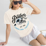 CAROLINA PANTHERS YOU KNOW OUR NAME CLASSIC FIT COTTON BLEND CREWNECK TEE