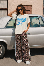 CAROLINA PANTHERS OLD SCHOOL CLASSIC FIT COTTON BLEND CREWNECK TEE
