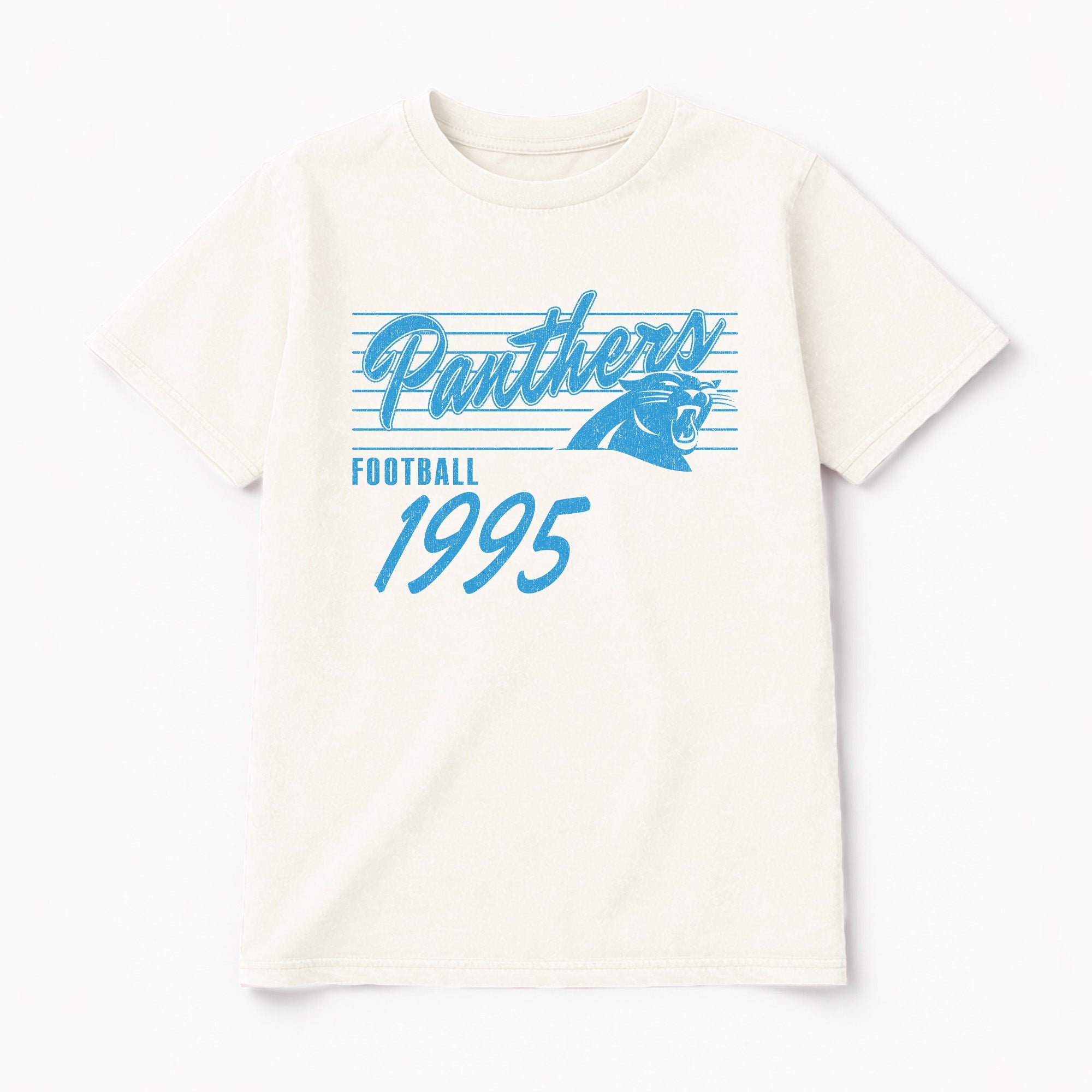 CAROLINA PANTHERS OLD SCHOOL CLASSIC FIT COTTON BLEND CREWNECK TEE