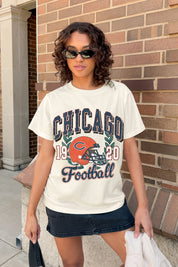 CHICAGO BEARS RAISED ON VICTORY CLASSIC FIT COTTON BLEND CREWNECK TEE