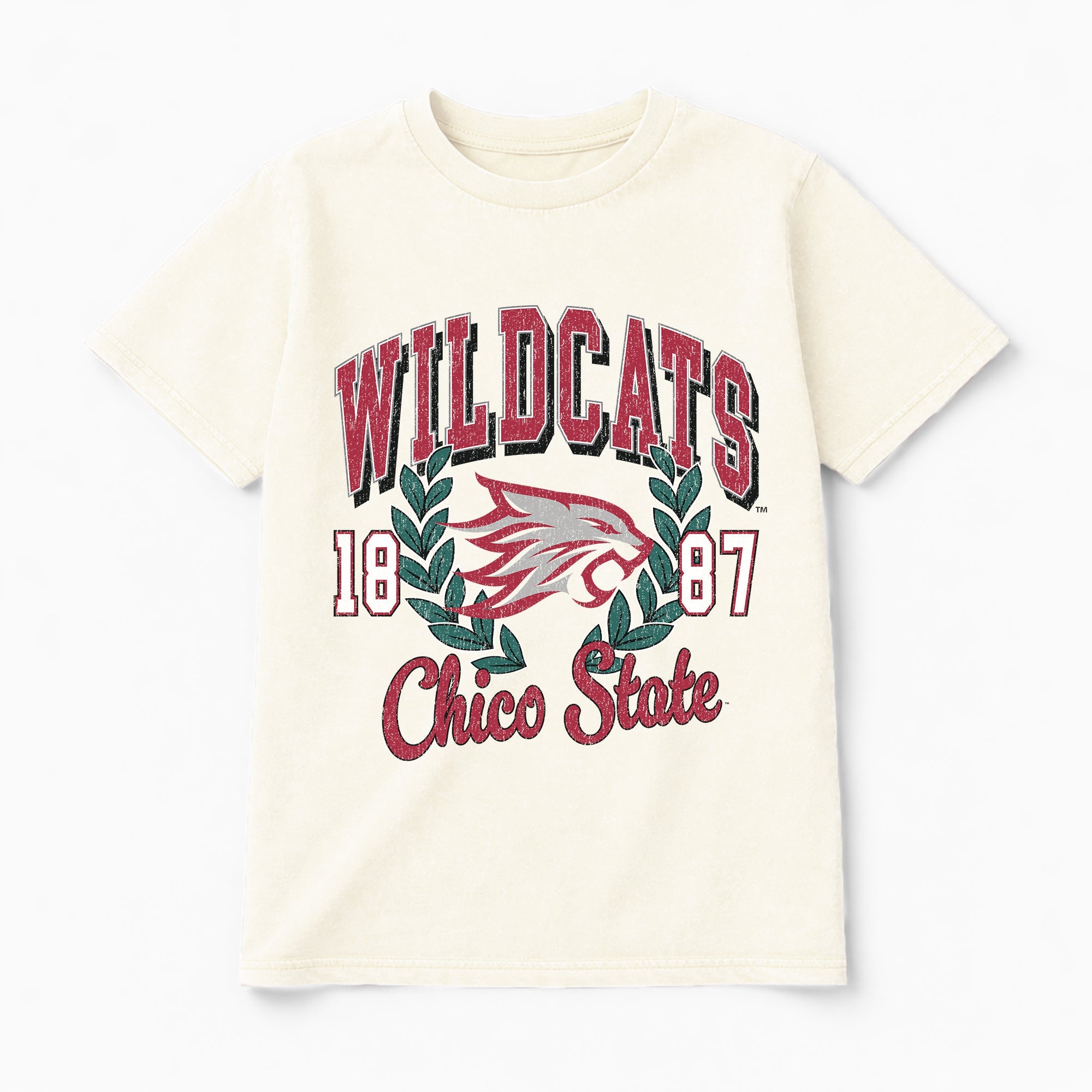 CHICO STATE WILDCATS RAISED ON VICTORY CLASSIC FIT COTTON BLEND CREWNECK TEE