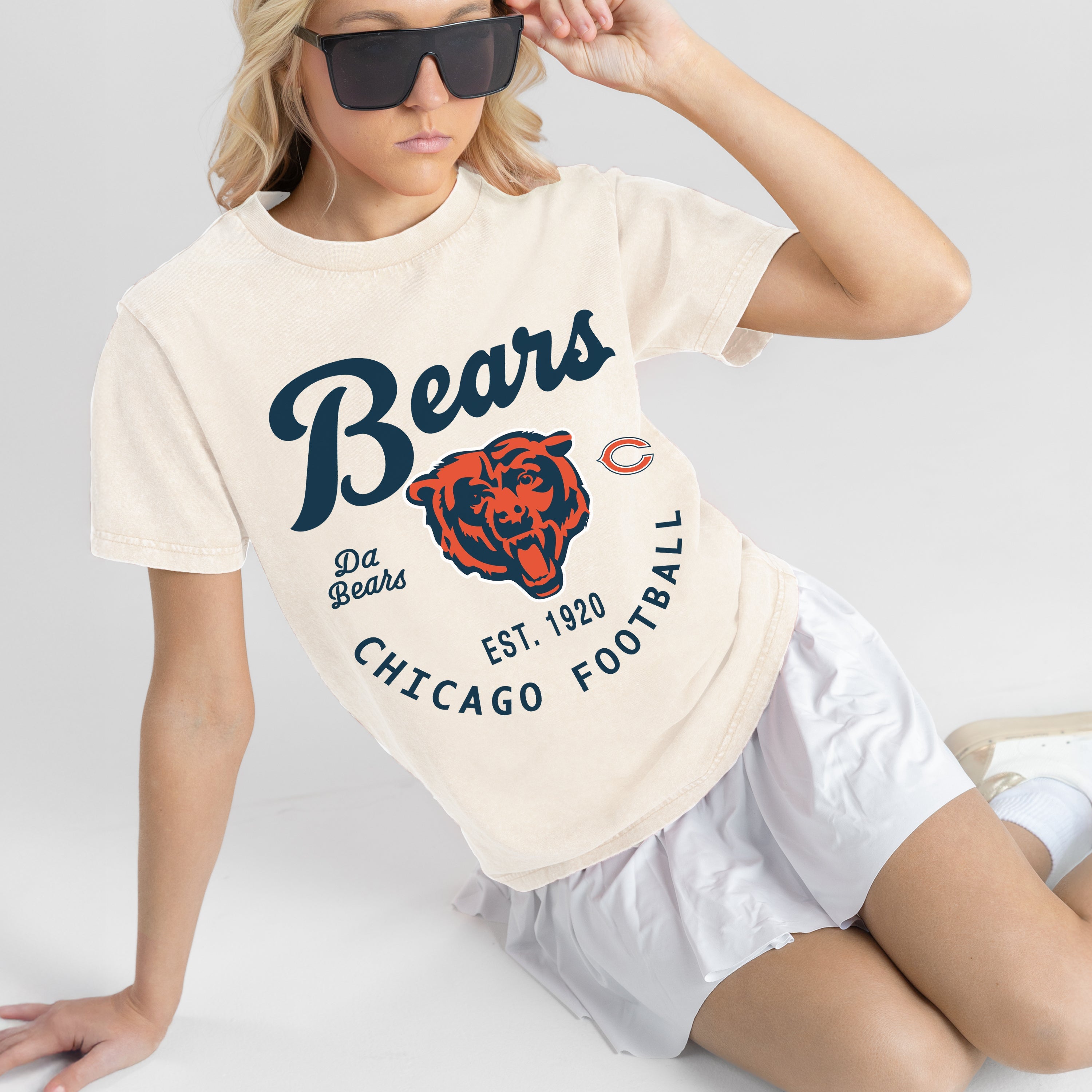 CHICAGO BEARS YOU KNOW OUR NAME CLASSIC FIT COTTON BLEND CREWNECK TEE