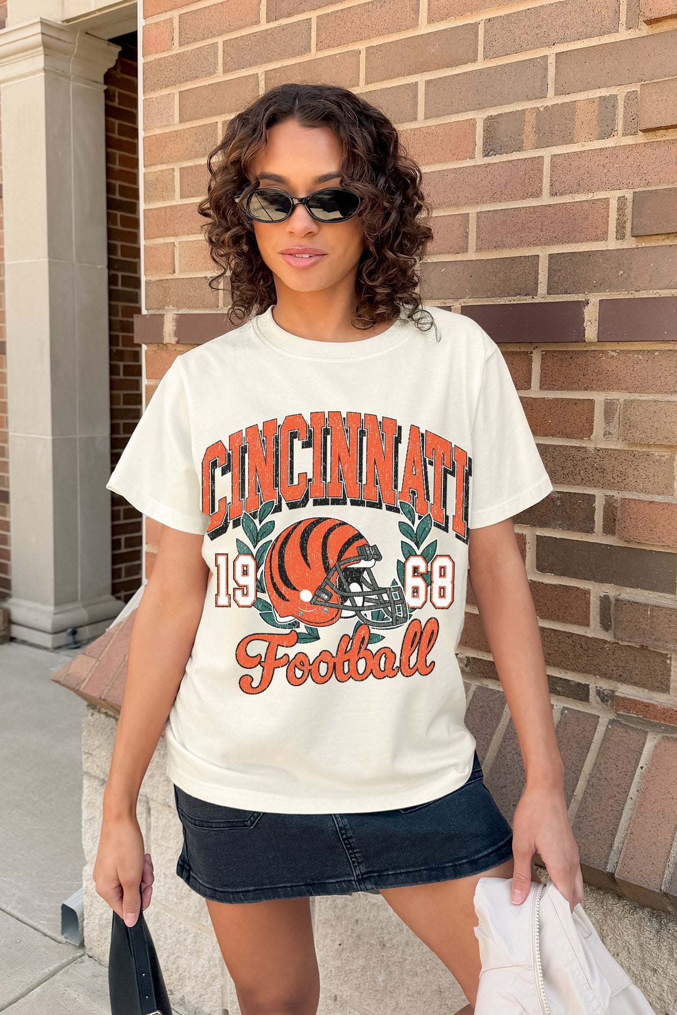 CINCINNATI BENGALS RAISED ON VICTORY CLASSIC FIT COTTON BLEND CREWNECK TEE