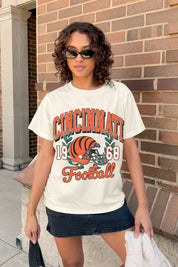 CINCINNATI BENGALS RAISED ON VICTORY CLASSIC FIT COTTON BLEND CREWNECK TEE