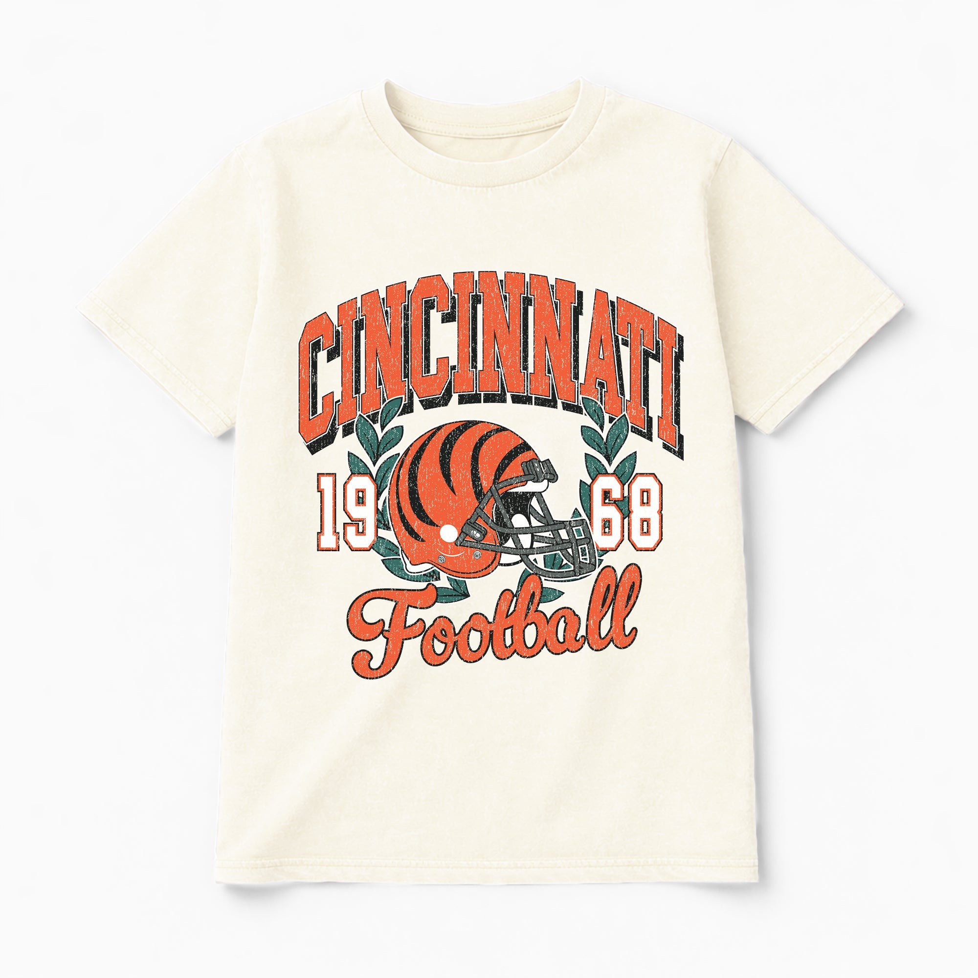 CINCINNATI BENGALS RAISED ON VICTORY CLASSIC FIT COTTON BLEND CREWNECK TEE