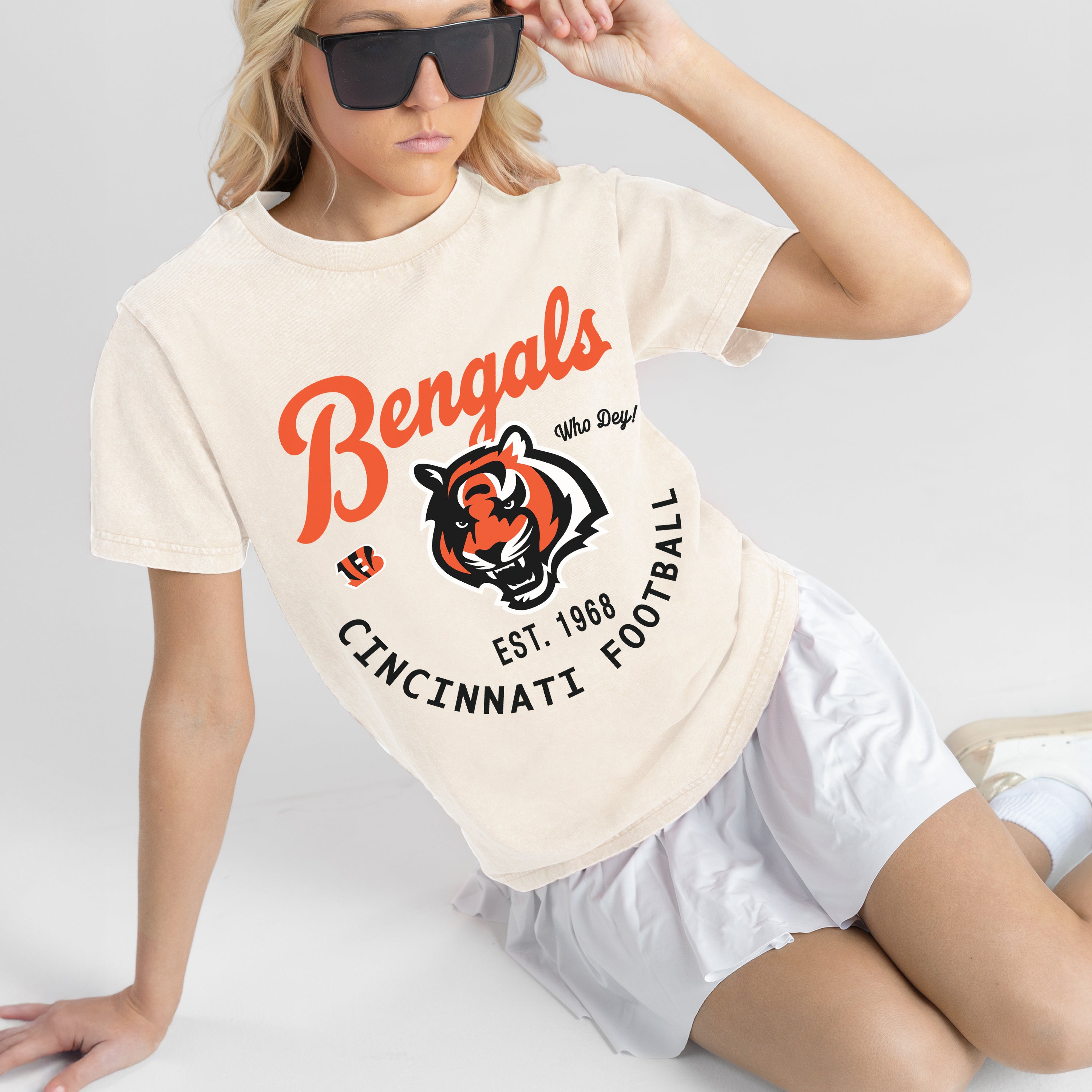 CINCINNATI BENGALS YOU KNOW OUR NAME CLASSIC FIT COTTON BLEND CREWNECK TEE