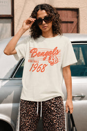 CINCINNATI BENGALS OLD SCHOOL CLASSIC FIT COTTON BLEND CREWNECK TEE