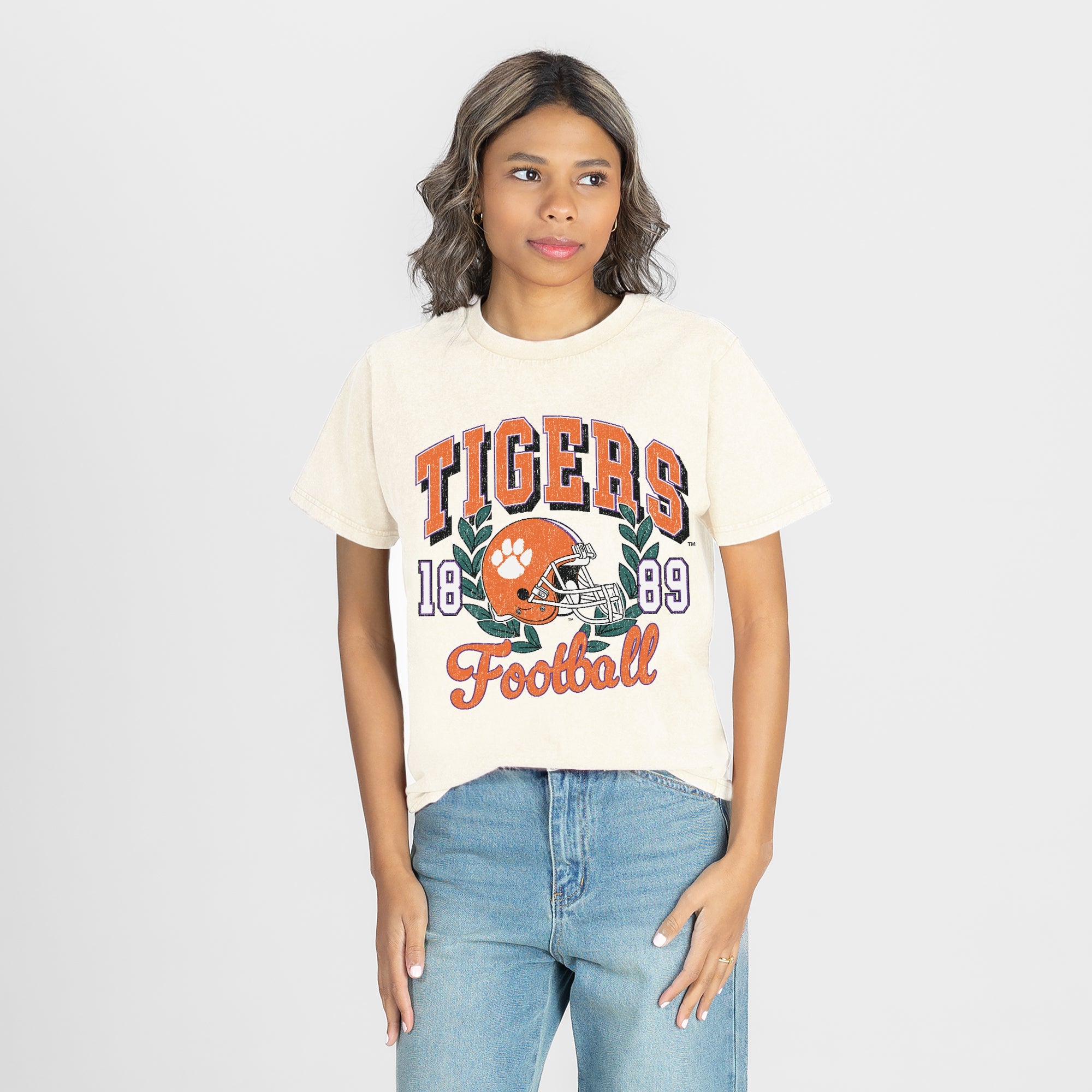 CLEMSON TIGERS RAISED ON VICTORY CLASSIC FIT COTTON BLEND CREWNECK TEE