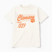 CLEMSON TIGERS OLD SCHOOL CLASSIC FIT COTTON BLEND CREWNECK TEE
