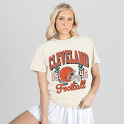 CLEVELAND BROWNS RAISED ON VICTORY CLASSIC FIT COTTON BLEND CREWNECK TEE