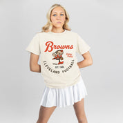 CLEVELAND BROWNS YOU KNOW OUR NAME CLASSIC FIT COTTON BLEND CREWNECK TEE
