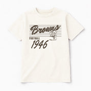 CLEVELAND BROWNS OLD SCHOOL CLASSIC FIT COTTON BLEND CREWNECK TEE
