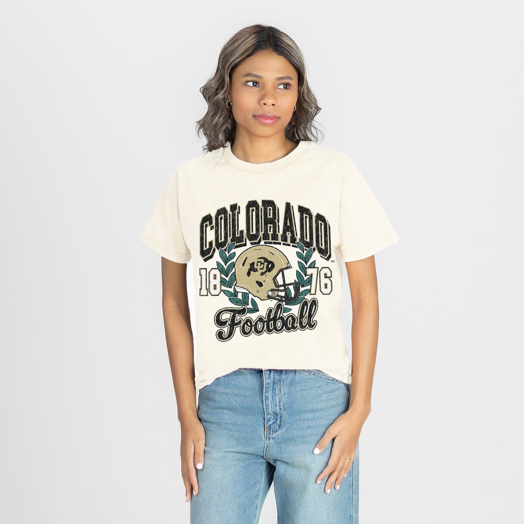 COLORADO BUFFALOES RAISED ON VICTORY CLASSIC FIT COTTON BLEND CREWNECK TEE