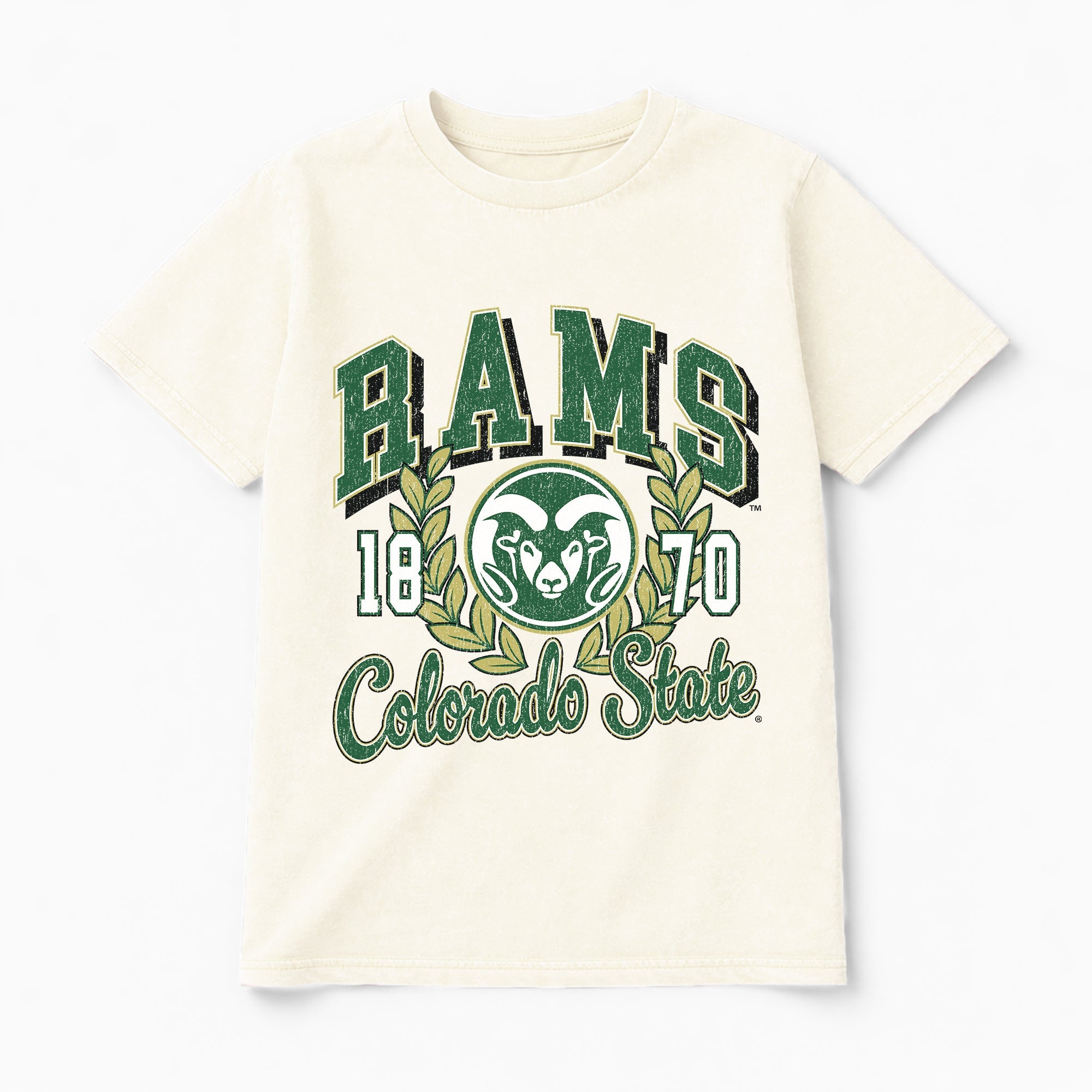COLORADO STATE RAMS RAISED ON VICTORY CLASSIC FIT COTTON BLEND CREWNECK TEE