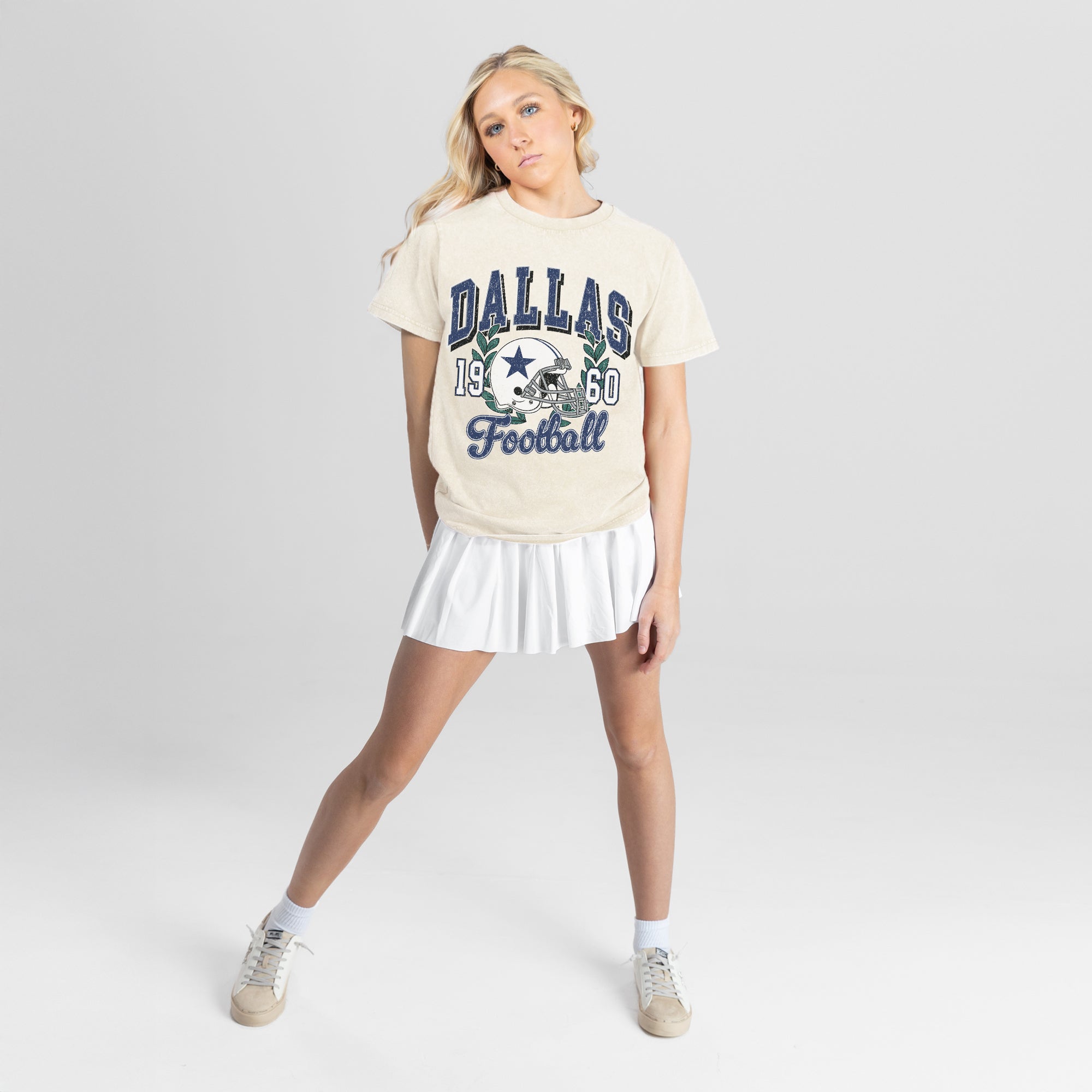 DALLAS COWBOYS RAISED ON VICTORY CLASSIC FIT COTTON BLEND CREWNECK TEE