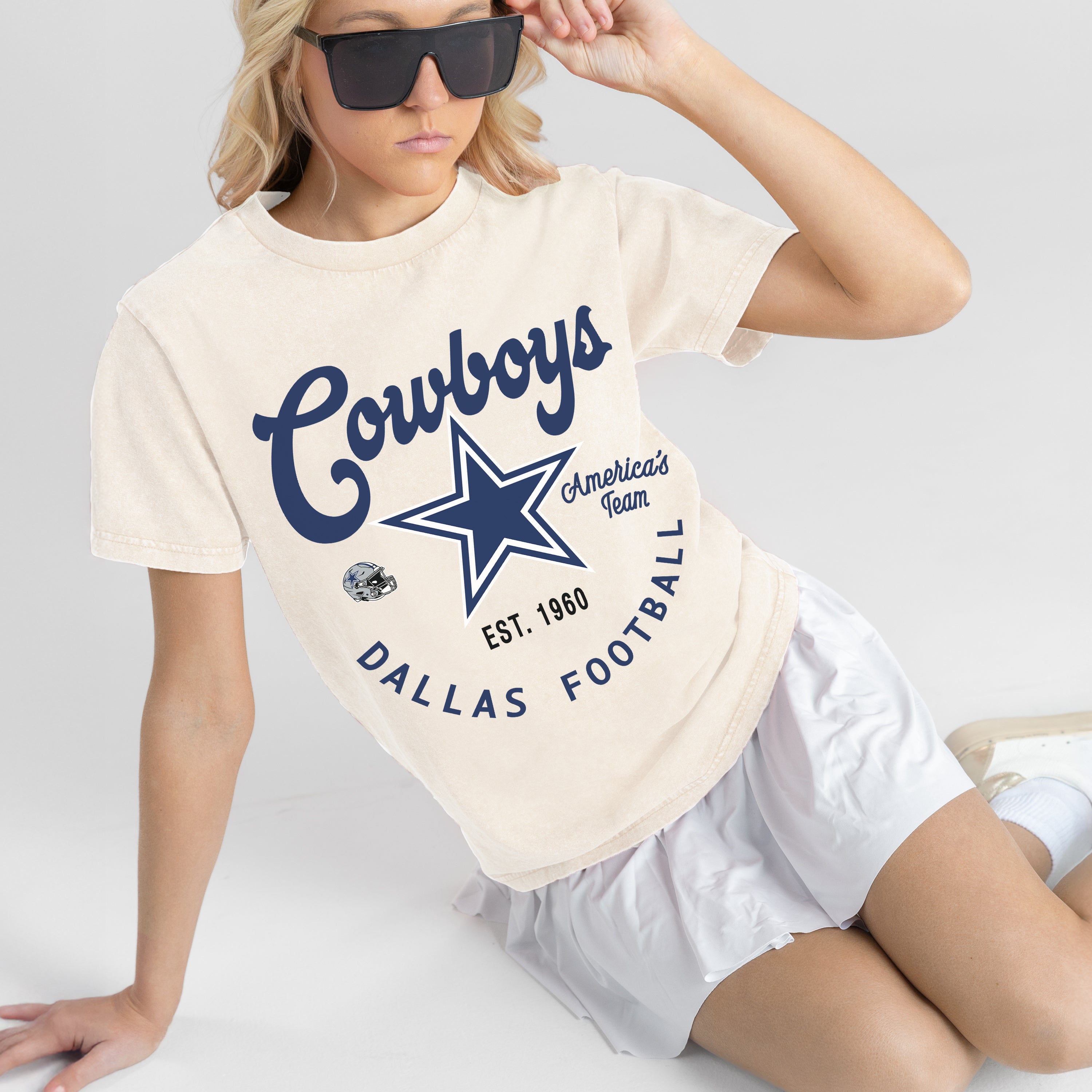 DALLAS COWBOYS YOU KNOW OUR NAME CLASSIC FIT COTTON BLEND CREWNECK TEE