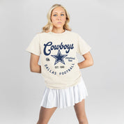 DALLAS COWBOYS YOU KNOW OUR NAME CLASSIC FIT COTTON BLEND CREWNECK TEE