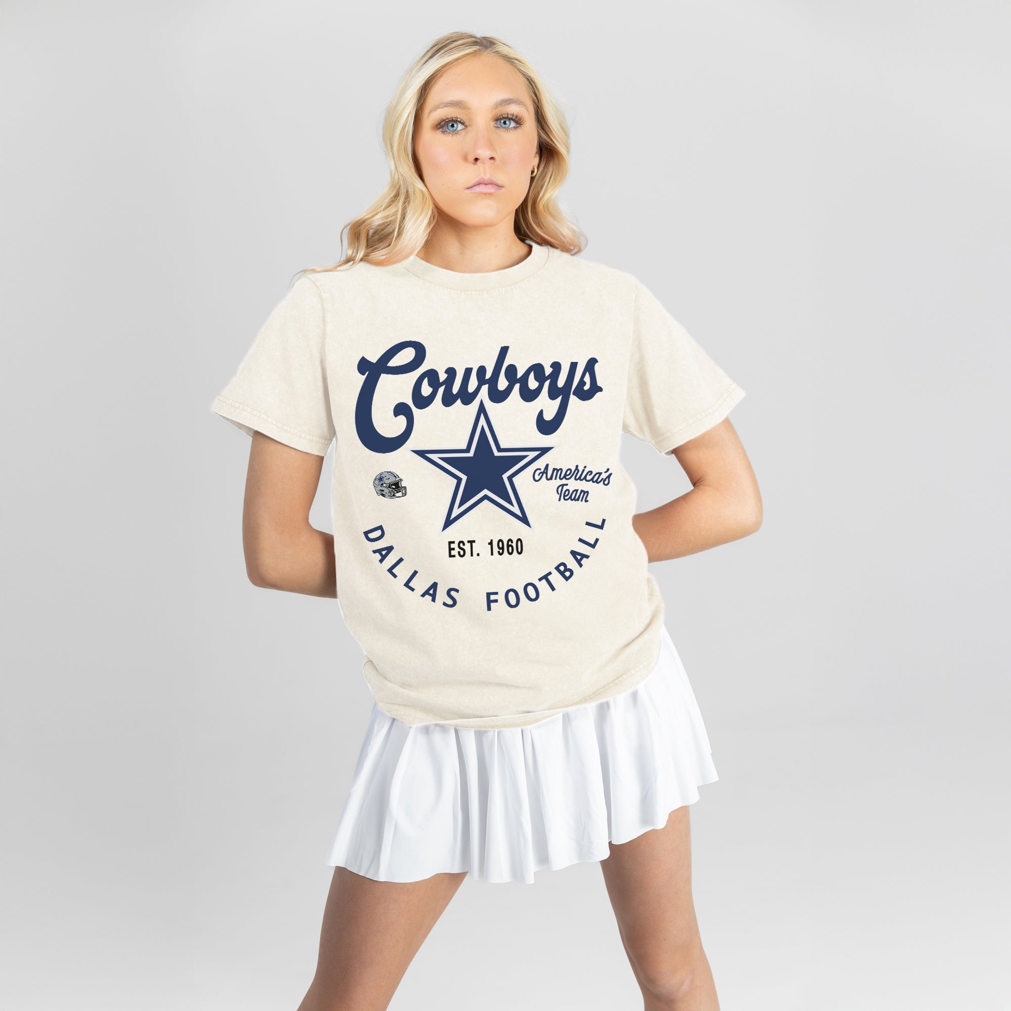 DALLAS COWBOYS YOU KNOW OUR NAME CLASSIC FIT COTTON BLEND CREWNECK TEE