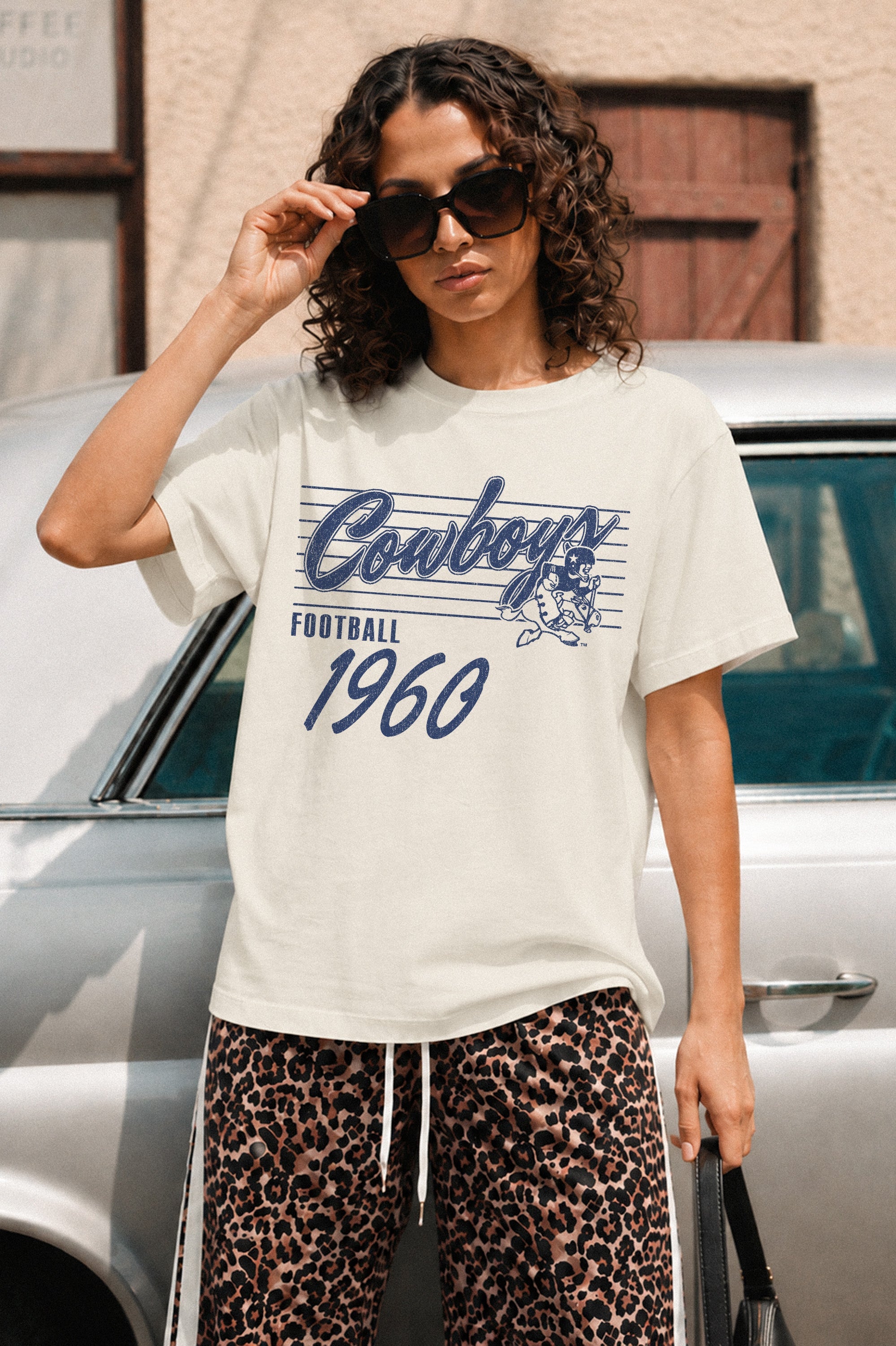 DALLAS COWBOYS OLD SCHOOL CLASSIC FIT COTTON BLEND CREWNECK TEE