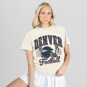 DENVER BRONCOS RAISED ON VICTORY CLASSIC FIT COTTON BLEND CREWNECK TEE