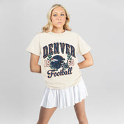 DENVER BRONCOS RAISED ON VICTORY CLASSIC FIT COTTON BLEND CREWNECK TEE