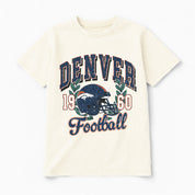 DENVER BRONCOS RAISED ON VICTORY CLASSIC FIT COTTON BLEND CREWNECK TEE