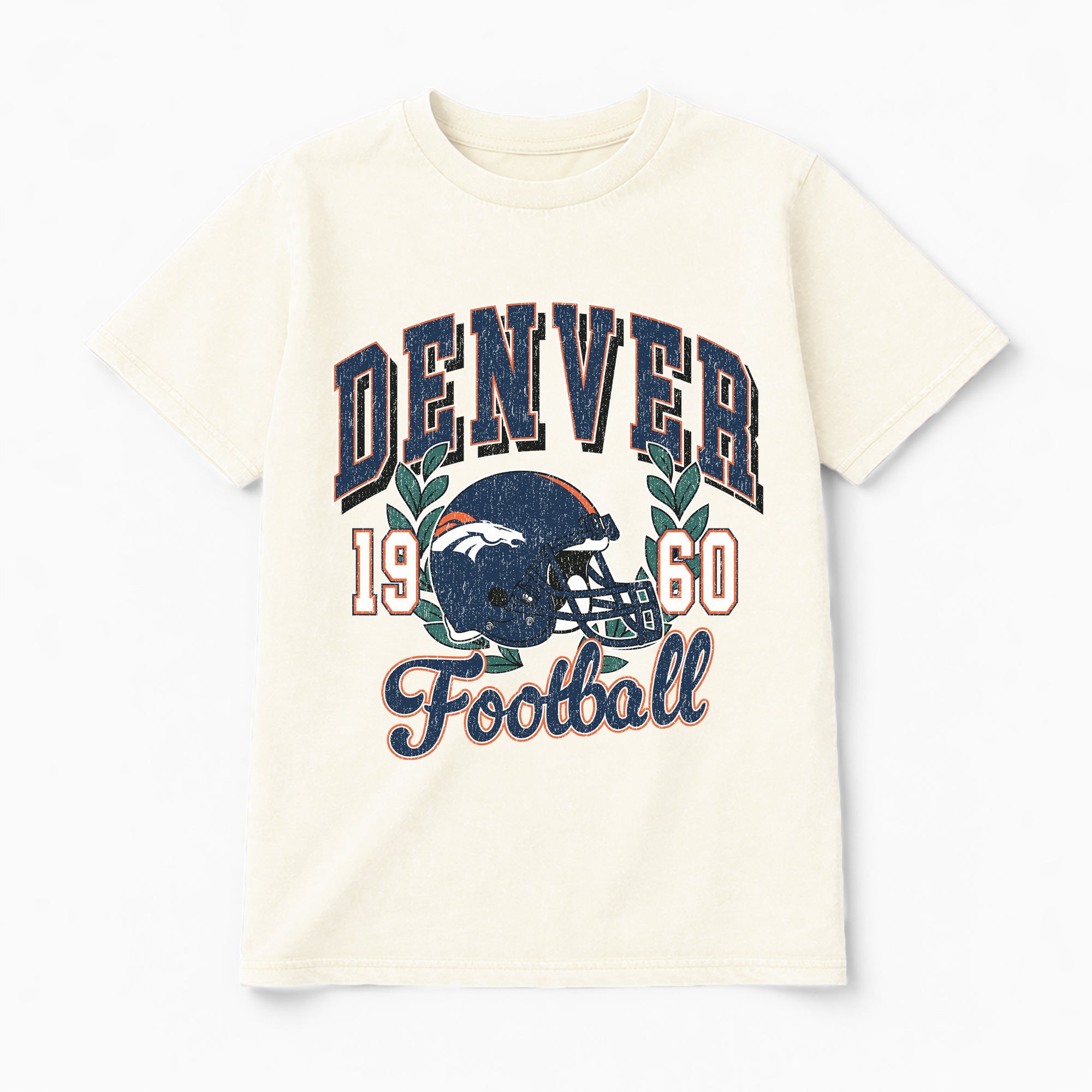 DENVER BRONCOS RAISED ON VICTORY CLASSIC FIT COTTON BLEND CREWNECK TEE