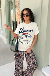DENVER BRONCOS YOU KNOW OUR NAME CLASSIC FIT COTTON BLEND CREWNECK TEE