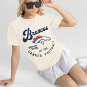 DENVER BRONCOS YOU KNOW OUR NAME CLASSIC FIT COTTON BLEND CREWNECK TEE