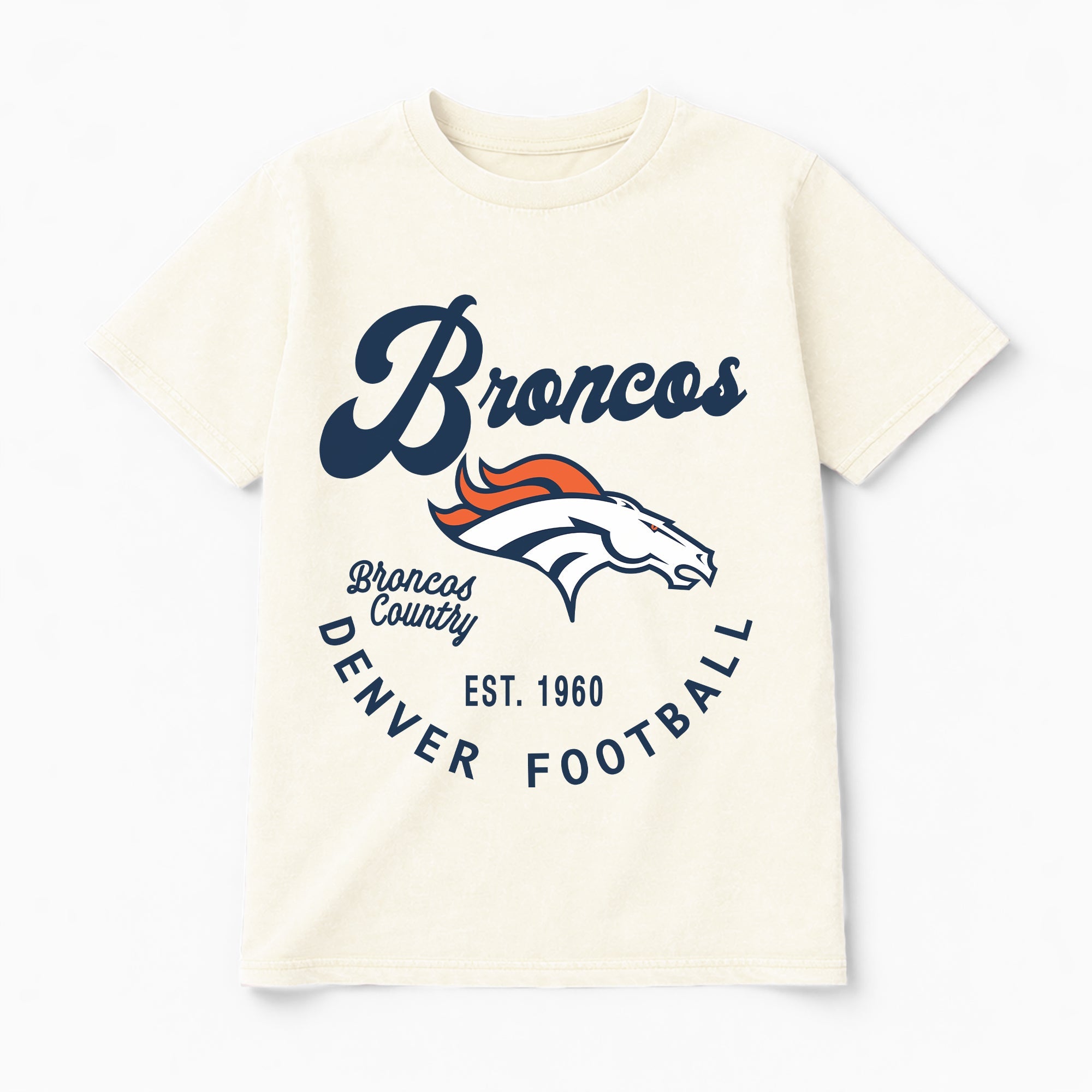 DENVER BRONCOS YOU KNOW OUR NAME CLASSIC FIT COTTON BLEND CREWNECK TEE