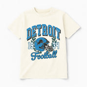DETROIT LIONS RAISED ON VICTORY CLASSIC FIT COTTON BLEND CREWNECK TEE