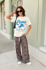 DETROIT LIONS YOU KNOW OUR NAME CLASSIC FIT COTTON BLEND CREWNECK TEE
