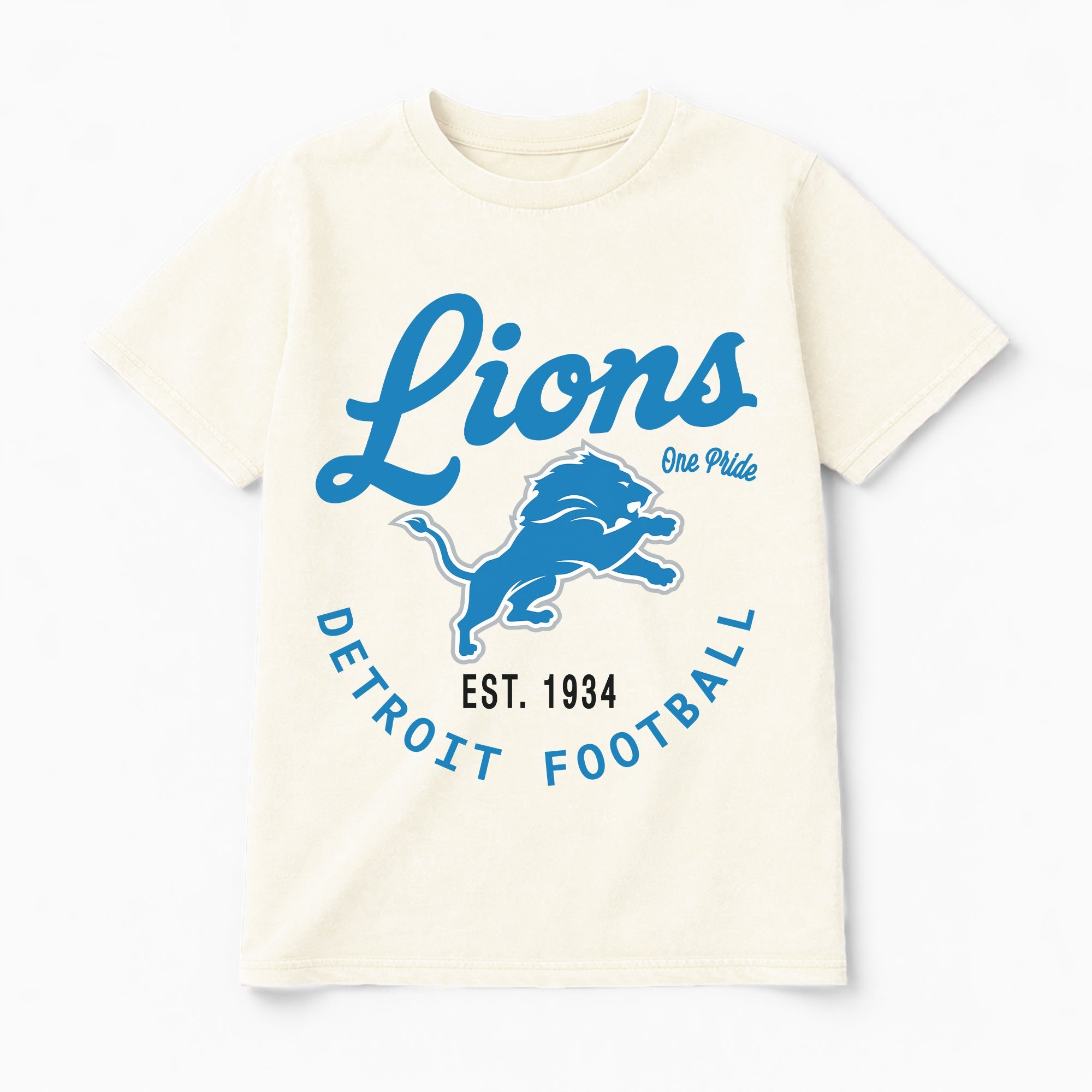 DETROIT LIONS YOU KNOW OUR NAME CLASSIC FIT COTTON BLEND CREWNECK TEE