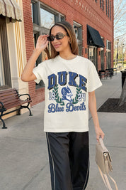 DUKE BLUE DEVILS RAISED ON VICTORY CLASSIC FIT COTTON BLEND CREWNECK TEE