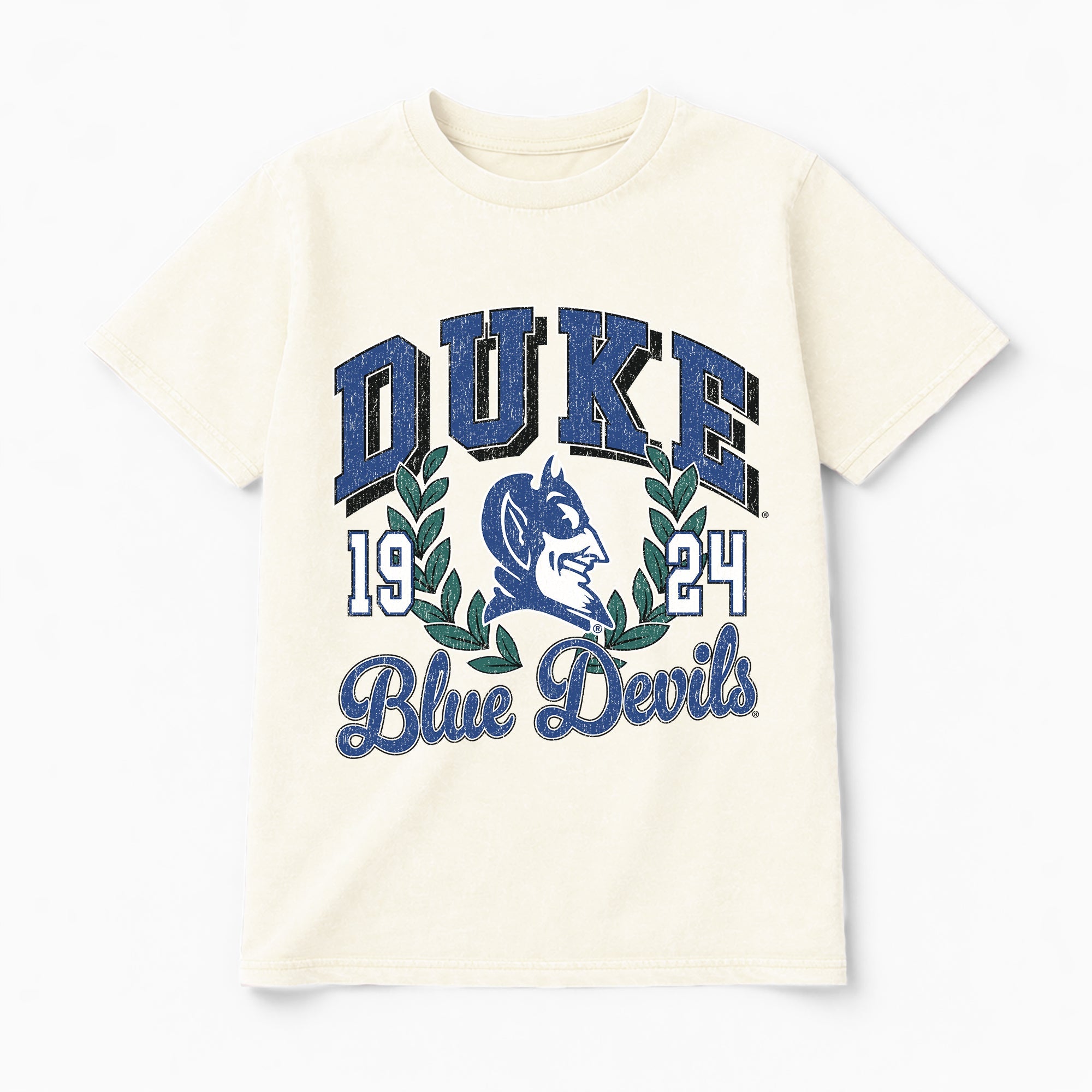 DUKE BLUE DEVILS RAISED ON VICTORY CLASSIC FIT COTTON BLEND CREWNECK TEE