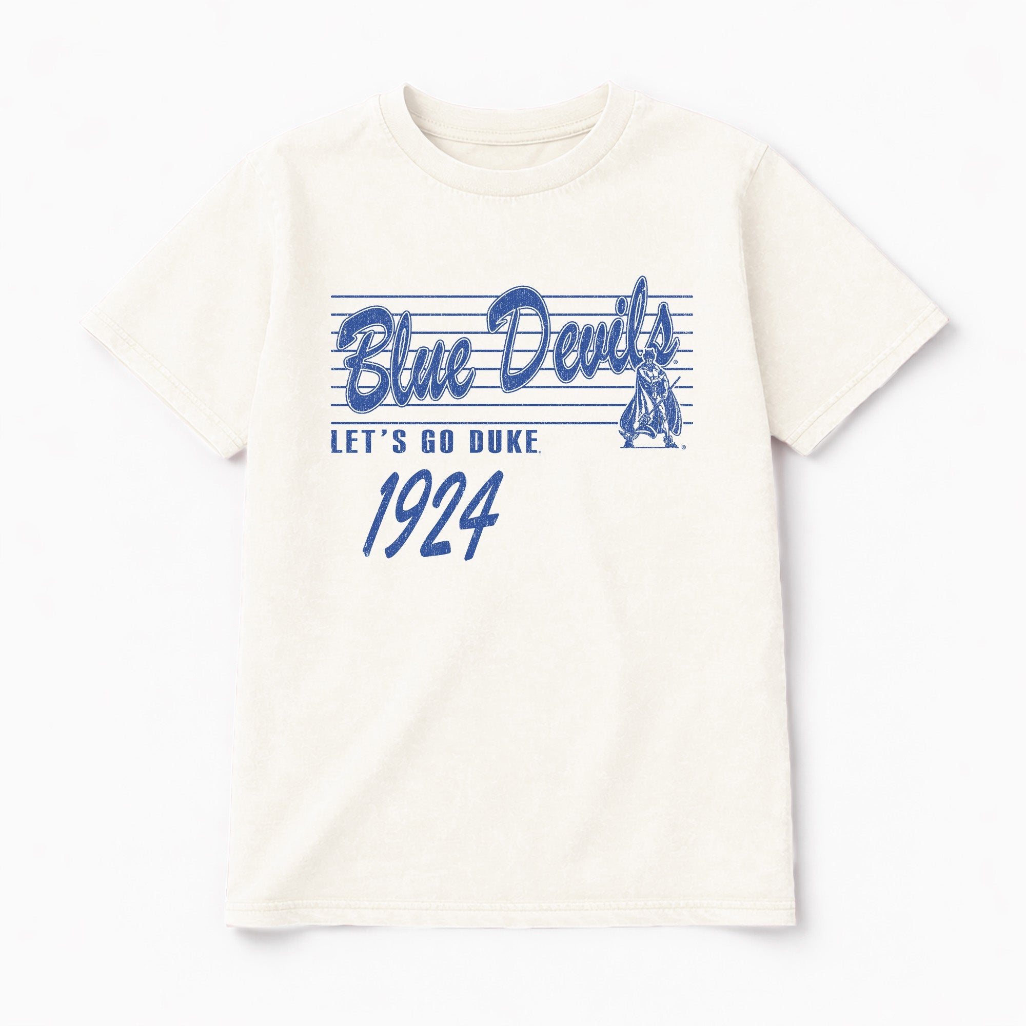 DUKE BLUE DEVILS OLD SCHOOL CLASSIC FIT COTTON BLEND CREWNECK TEE
