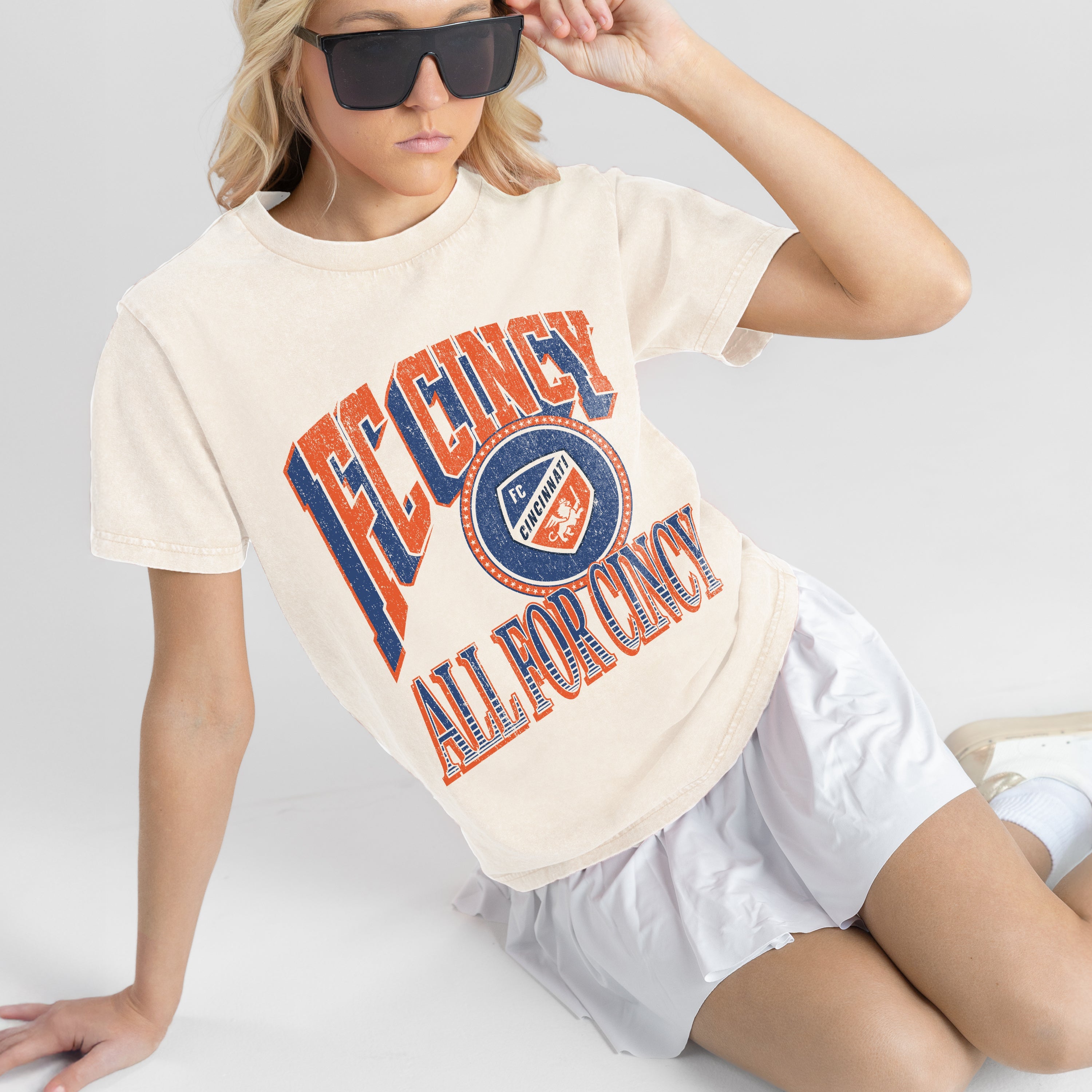 FC CINCINNATI VICTORY PRIME CLASSIC FIT COTTON BLEND CREWNECK TEE