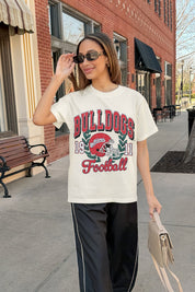 FRESNO STATE BULLDOGS RAISED ON VICTORY CLASSIC FIT COTTON BLEND CREWNECK TEE