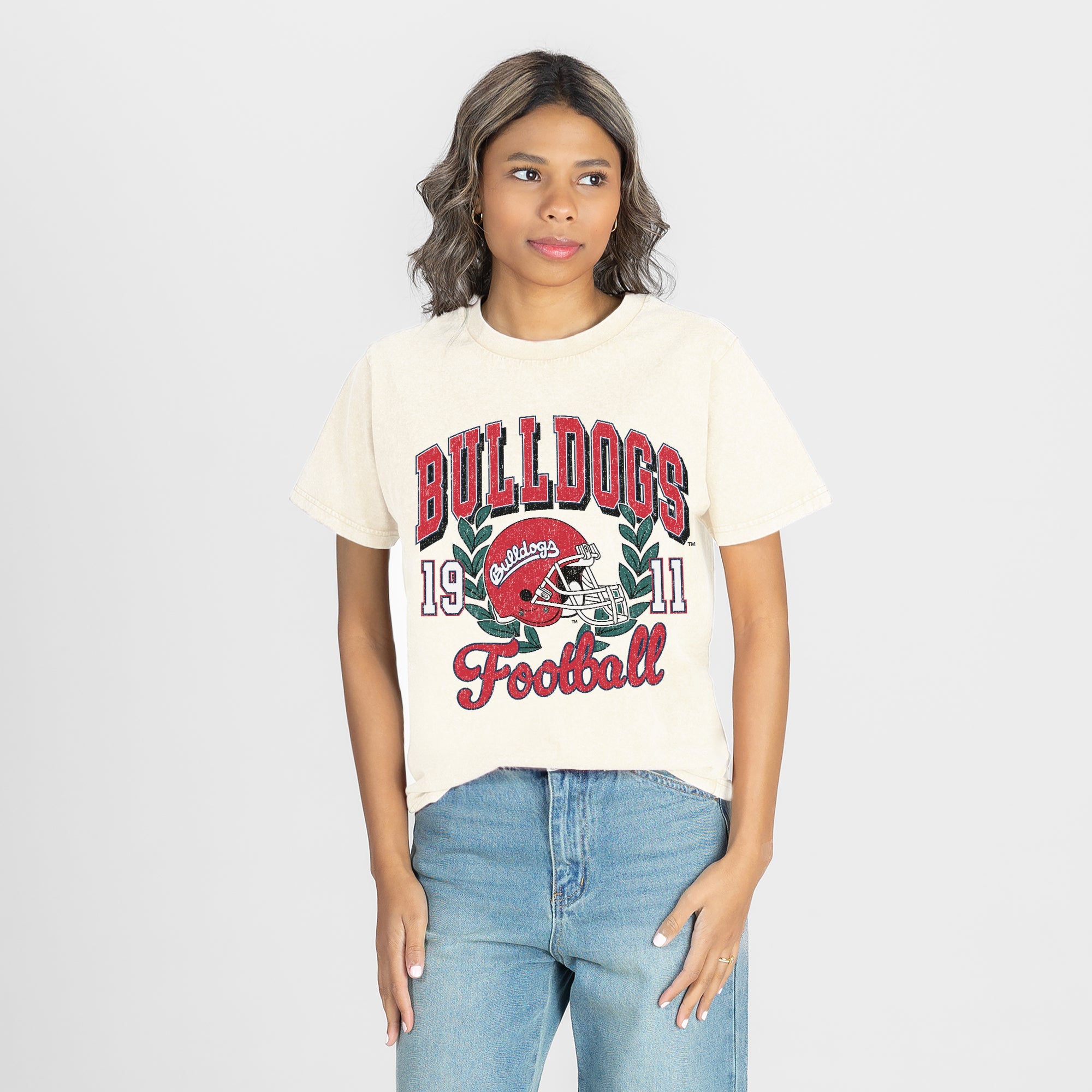 FRESNO STATE BULLDOGS RAISED ON VICTORY CLASSIC FIT COTTON BLEND CREWNECK TEE