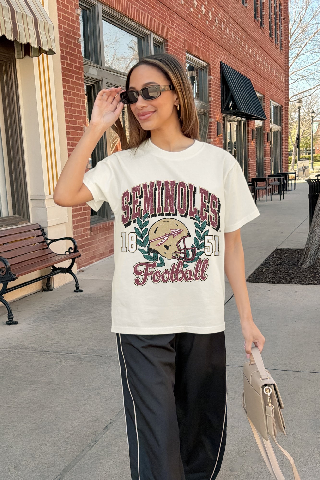 FLORIDA STATE SEMINOLES RAISED ON VICTORY CLASSIC FIT COTTON BLEND CREWNECK TEE