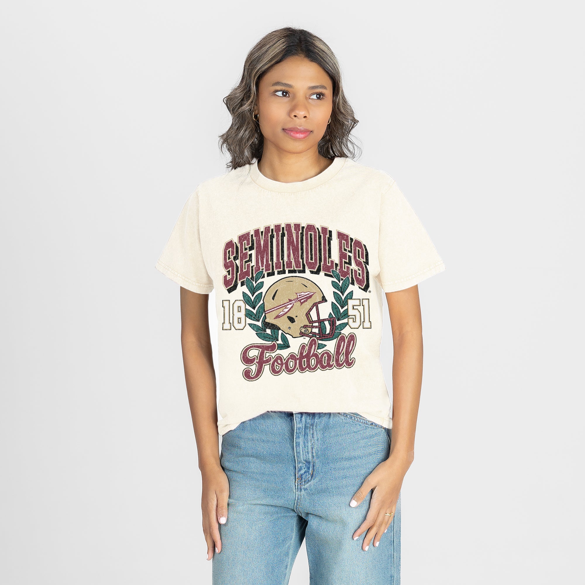 FLORIDA STATE SEMINOLES RAISED ON VICTORY CLASSIC FIT COTTON BLEND CREWNECK TEE