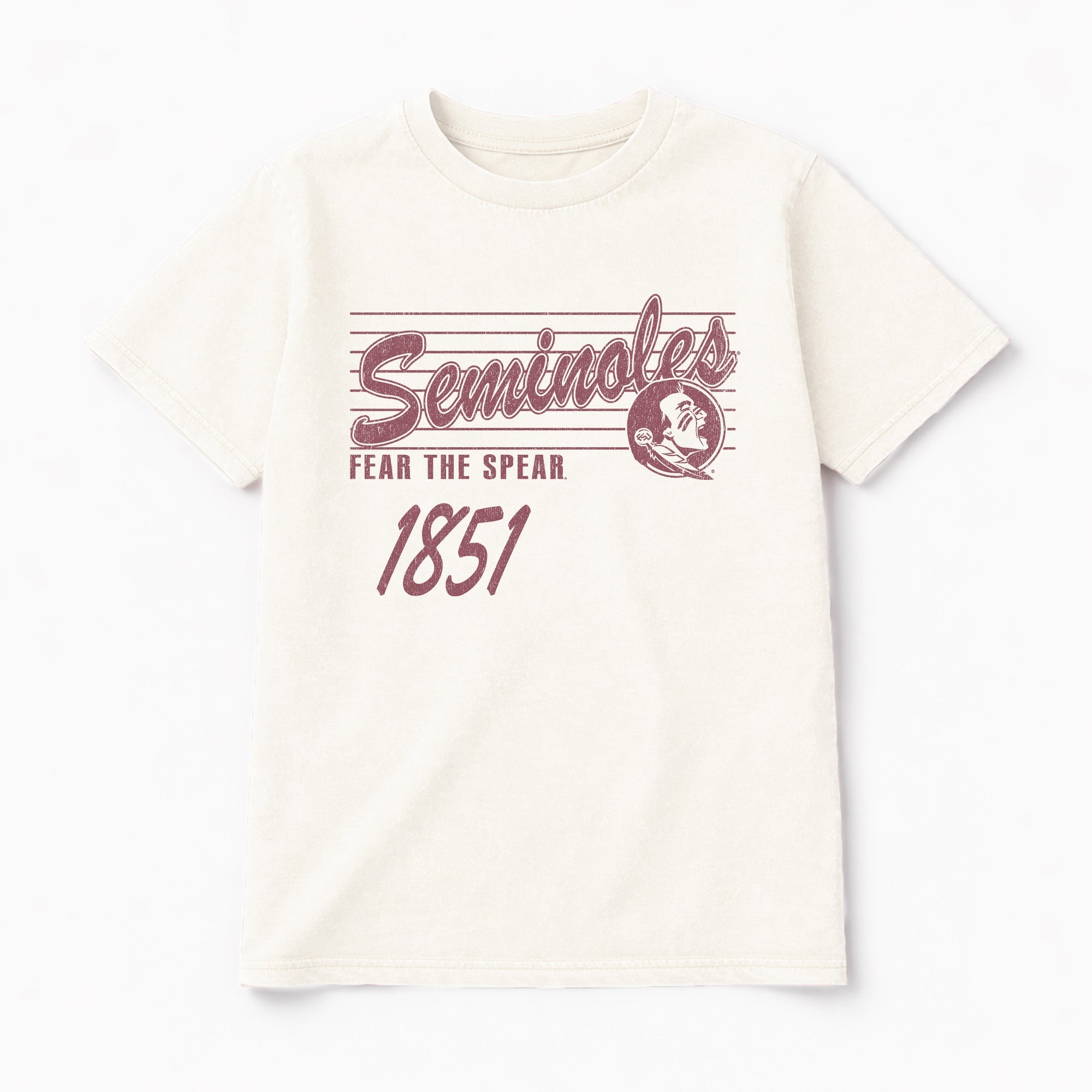 FLORIDA STATE SEMINOLES OLD SCHOOL CLASSIC FIT COTTON BLEND CREWNECK TEE