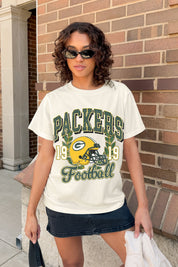 GREEN BAY PACKERS RAISED ON VICTORY CLASSIC FIT COTTON BLEND CREWNECK TEE